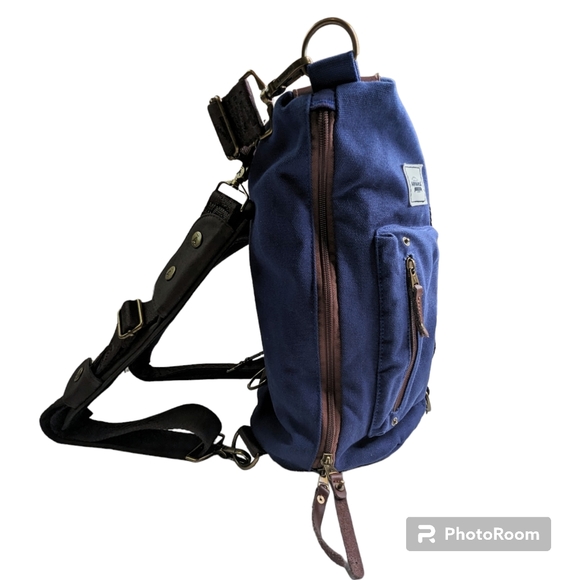 ANVÄNDA A Great Freakin Bag Blue Canvas Vegan Leather Padding Multi Purpose Use - Picture 9 of 16